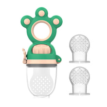 Load image into Gallery viewer, Modern Rotary Seal Non Slip Home Safe Baby Fruit Feeder Pacifier Fresh Food Bite Bag Soft Silicone Teething Toy For baby and Kids
