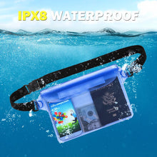 Load image into Gallery viewer, Waterproof Swimming Bag 3 Layers Water Proof Diving Beach Shoulder Waist Bag Underwater Mobile Phone Bag Case Waterproof Bag With Adjustable Waist Belt Comfortable Case For Phone
