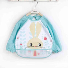 Load image into Gallery viewer, Cute Cartoon Print Baby Waterproof Long Sleeve Apron Children Feeding Smock Bib Baby Accessories
