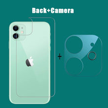 Load image into Gallery viewer, 3 In 1  2PCS Front+Back+Lens Full Cover Tempered Glass Film For iPhone 12 11 Pro Max Mini Screen Protector For iPhone 13 Pro Max Glass Temper Glass Film Temper Glass Film Premium HD Clarity Anti-Fingerprint/Scratch for iPhone
