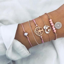 Load image into Gallery viewer, Boho Rose Map Bracelets &amp; Bangles for Women Bohemian Round  Charm Bracelet Set Fashion Multilayer Accessories Luxury Jewelry
