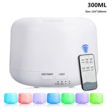 Load image into Gallery viewer, Air Humidifier Essential oil diffuser 300ML 500ML Ultrasonic Cool Mist Maker Fogger Humidifier LED Lamp Aroma Diffuser Electric  Aromatherapy Diffuser umidifier Aroma Essential Oil Diffuser with 4 Timers 2 Misting Modes Waterless Auto Off
