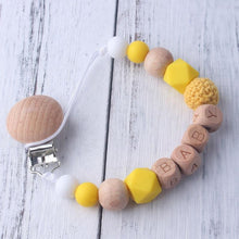 Load image into Gallery viewer, Baby Boy Wood Chew Pacifier Clips Dummy Chain Holder Cute Soother Chains Baby Girl Teething Toy
