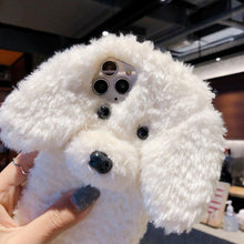 Load image into Gallery viewer, Fashion Luxury Cute Fuzzy Furry Wool Plush 3D Cute dog Plush fur phone Case For iphone 12 13 Mini 11 pro Max 6 6S 7 8 Plus X XR XS Winter Warm fur Soft Cover
