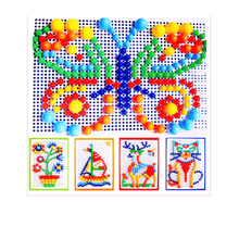 Load image into Gallery viewer, 296 Pieces/Set Box-packed Grain Mushroom Nail Beads Intelligent 3D Puzzle Games Board for Children Kids Educational Toys
