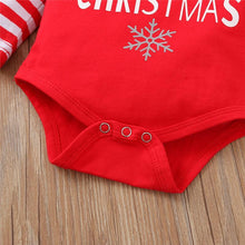 Load image into Gallery viewer, 3PCS  Romper Jumpsuits+Striped Pant Christmas Clothes Set Kids for Infant Boys/Girls In Christmas Printed Design

