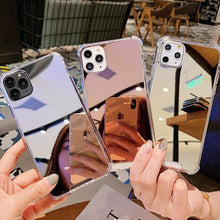 Load image into Gallery viewer, Luxury Mirror Phone Case For iPhone 14 13 12 11 Pro XS MAX XR Shockproof Back Cover Case For iPhone 7 8 6s 6 s plus Protective Case Hard Back Soft Bumper Anti-Scratch Phone Cover For Girls
