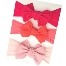Load image into Gallery viewer, Summer Cute Floral Bows Baby Girl Headbands Elastic Bowknot Newborn Hair Band Turban Set Hair Accessories Bow Set For Kids
