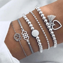 Load image into Gallery viewer, Boho Rose Map Bracelets &amp; Bangles for Women Bohemian Round  Charm Bracelet Set Fashion Multilayer Accessories Luxury Jewelry
