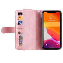 Load image into Gallery viewer, Business Blue New Cards Flip Leather Case For iPhone 14 13 12 11 Pro Max 10 X 6 6s 7 8 Plus XR XS Max Multifunctional Wallet Phone Case  Multi-Card Wallet Leather iphone Case
