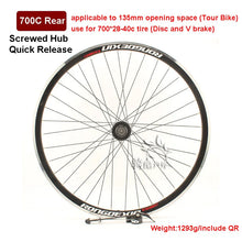 Load image into Gallery viewer, Cruiser Tour Bike Wheelset, Double Deck Rim, Front Wheel Disc, V Brake, Rear Back Wheels, Cassette and Screwed Hub, 36H, 700C
