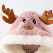 Load image into Gallery viewer, Modern New Christmas Winter LuxuryElegant Cute Elk Cartoon Hooded Soft Coat Cape for Baby Girls
