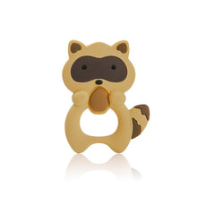Load image into Gallery viewer, Silicone Raccoon Animal Cartoon Teether  Food Grade Chewable  Teething Toddle Safe For Baby And Perfect Gift For Babies
