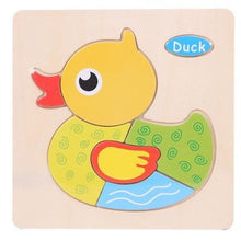 Load image into Gallery viewer, Baby Toys Wooden 3D Puzzle Cartoon Animal Intelligence Kids Educational Brain Teaser Children Tangram Shapes Learning
