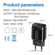 Load image into Gallery viewer, Quick Charge 3.0 USB Charger QC 3.0 Fast Charging  Plug Adapter Wall Mobile Phone Chargers
