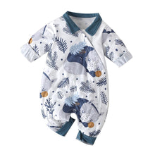 Load image into Gallery viewer, Long Sleeve Cartoon Star Print Romper Infant Elephant Pattern Jumpsuit Keep Warm Clothes For Girls And Boys Kids
