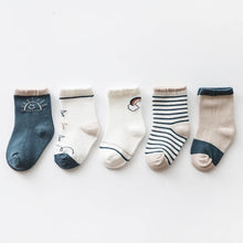 Load image into Gallery viewer, 5PCS/SET Newborn Baby Socks Cotton for Girls Autumn Winter Toddler Baby Boy Socks Infant Kids socks
