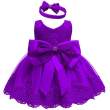 Load image into Gallery viewer, Modern luxury Baby Elegant Baby Girls 1st Year Birthday Dress Halloween Costume Party Dress For Baby And Girls With Big Bow And Modern Unique Colors
