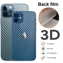 Load image into Gallery viewer, Back Screen Protective Film Carbon Fiber Skin Transparent Screen Guard Sticker Carbon Fiber Transparent Film For iPhone 14 13 12 Mini 11 Pro X XR XS Max SE3 7 8 Plus Phone Back Screen Protector Sticker
