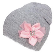 Load image into Gallery viewer, Modern Elegant Baby Girl Hat Cap With Bow and Dots Cotton Flower Beanie for Girls Butterfly Knot
