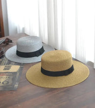 Load image into Gallery viewer, Women’s Straw Fedora with Metallic Bee Accent
