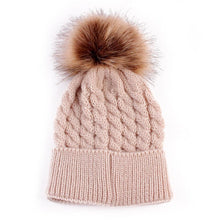 Load image into Gallery viewer, Infant Baby Boy Girl &amp; Mom Winter Knit Warm Soft Beanie Hat Hairball Cap for Adult Children Family Matching Caps Hats

