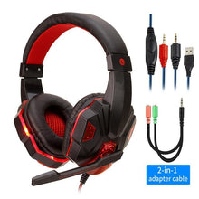 Load image into Gallery viewer, Professional Led Light Gaming Headphones for Computer Adjustable Bass Stereo PC Gamer Over Ear Wired Headset With Mic
