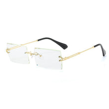 Load image into Gallery viewer, Fashion Rimless  Women Trendy Small Rectangle Sunglasses With High Quality metal frame And UV400 Protection
