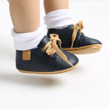 Load image into Gallery viewer, Unisex Baby Luxury Soft Leather Shoes Newborn Rubber Soft Sole First Walkers Toddler Shoes For Everyday Wear For Boys And Girls
