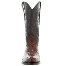 Load image into Gallery viewer, Men's Cognac Ostrich Print Cowboy Boots (H7002)

