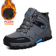 Load image into Gallery viewer, Brand Men Winter Snow Boots Waterproof Leather Sneakers Super  Warm Men's Boots Outdoor Male Hiking Boots Work Shoes Size 39-47
