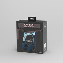 Load image into Gallery viewer, STEVVEX New Luxury Interesting LED Cat Ear Noise Cancelling Headphones Bluetooth 5.0  For Young People and  Kids Headset Support TF Card 3.5mm Plug With Mic
