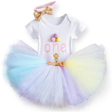 Load image into Gallery viewer, Modern Unicorn Party Girls Tutu Dress Toddler Kids Clothes Baby 1st Birthday Outfits For Girls
