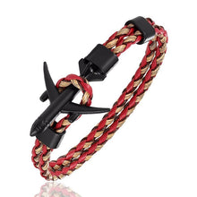 Load image into Gallery viewer, Modern Fashion Elegant Airplane Anchor Luxury Bracelets For Women Charm Leather Amazing Bracelets For Men Metal Hooks Hope homme jewelry Aviation style
