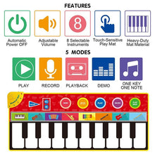 Load image into Gallery viewer, Big Size Music Piano Carpets &amp; 8 Instruments Guitar Accordion Violin Sounds  Musical Play Mat Educational Toy For Kids

