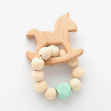 Load image into Gallery viewer, Modern Baby Silicone Wooden  Nursing Bracelets Wood Teether Silicone Beads Teething Wood Rattles Toys for Baby
