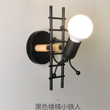 Load image into Gallery viewer, Modern Retro Cartoon Doll Sconce Lamp for Kids Baby Room Modern Nordic Luminaire Home Lighting Decoration WALL Sconce Child Climbing Ladder Lamp Descoration
