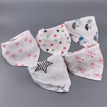 Load image into Gallery viewer, Modern 5PCS/Pack Cotton Baby Bibs 4 Lyers Girls Boys Triangle Feeding Burp Cloth  Collar Scarf For Feeding
