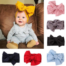 Load image into Gallery viewer, Elastic Candy Solid Color Head Wrap Newborn Head bands Bowknot Bows for Baby Girl Hair Accessories
