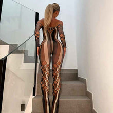 Load image into Gallery viewer, Formed Fitting: Cutout Striped Jumpsuits
