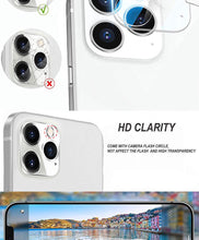 Load image into Gallery viewer, 4Pcs Camera Lens Glass Protector on For iPhone 11 12 13 14 Pro Max Tempered Glass For iPhone 14 Plus 12 13 Mini Camera Protector Ultra Thin Transparent Camera Lens Cover
