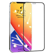 Load image into Gallery viewer, 5Pcs 20000D Black Transparent Screen Protector for iPhone 14 13 12 mini 11 Pro X XS Max XR SE 9H 2.5D Clear Tempered Glass Film Edge to Edge Case Friendly Screen Protection Film For iPhone
