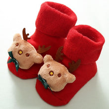 Load image into Gallery viewer, Luxury Modern Christmass Children's Socks With  Doll Baby Keep Warm Elk Non-Slip Socks Newborn For Infant Toddler Kids
