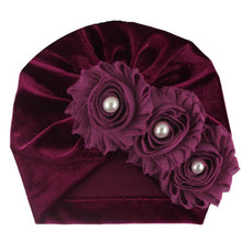 Load image into Gallery viewer, Handmade Baby Accessories Newborn Kids Baby Boy Girl Indian Turban Twist Knot Beanie Hat Pearl Flower Style
