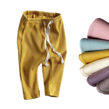 Load image into Gallery viewer, Baby Boys Girls Solid Leggings Toddler Ribbed Pants Little Boy Casual Pants Kids Trousers
