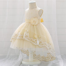 Load image into Gallery viewer, New Baby  Lace  Gown Clothes Embroidered Tail Princess Unique  Dress Perfect Gift For Girls
