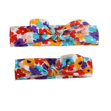 Load image into Gallery viewer, Mother &amp; Baby Headband for Girl Bow Hairband Floral Elastic Hair Bands Parent-Child Turban Hair Accessories Bow For Mother and daughter
