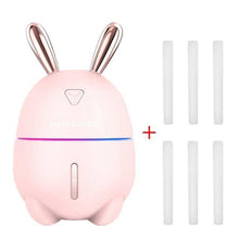 Load image into Gallery viewer, 300ML Mini Air Humidifier Cute Rabbit USB Aroma Essential Oil Diffuser Colorful Night Light Car Office  Mist Maker
