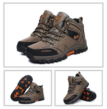 Load image into Gallery viewer, Brand Men Winter Snow Boots Waterproof Leather Sneakers Super  Warm Men's Boots Outdoor Male Hiking Boots Work Shoes Size 39-47
