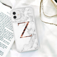 Load image into Gallery viewer, White A-Z Marble Texture Phone Cover For Iphone 12 Mini Soft Silicone Back Case Solid Name Phone Case Luxury Screen Camera Protection Shockproof Soft Cover
